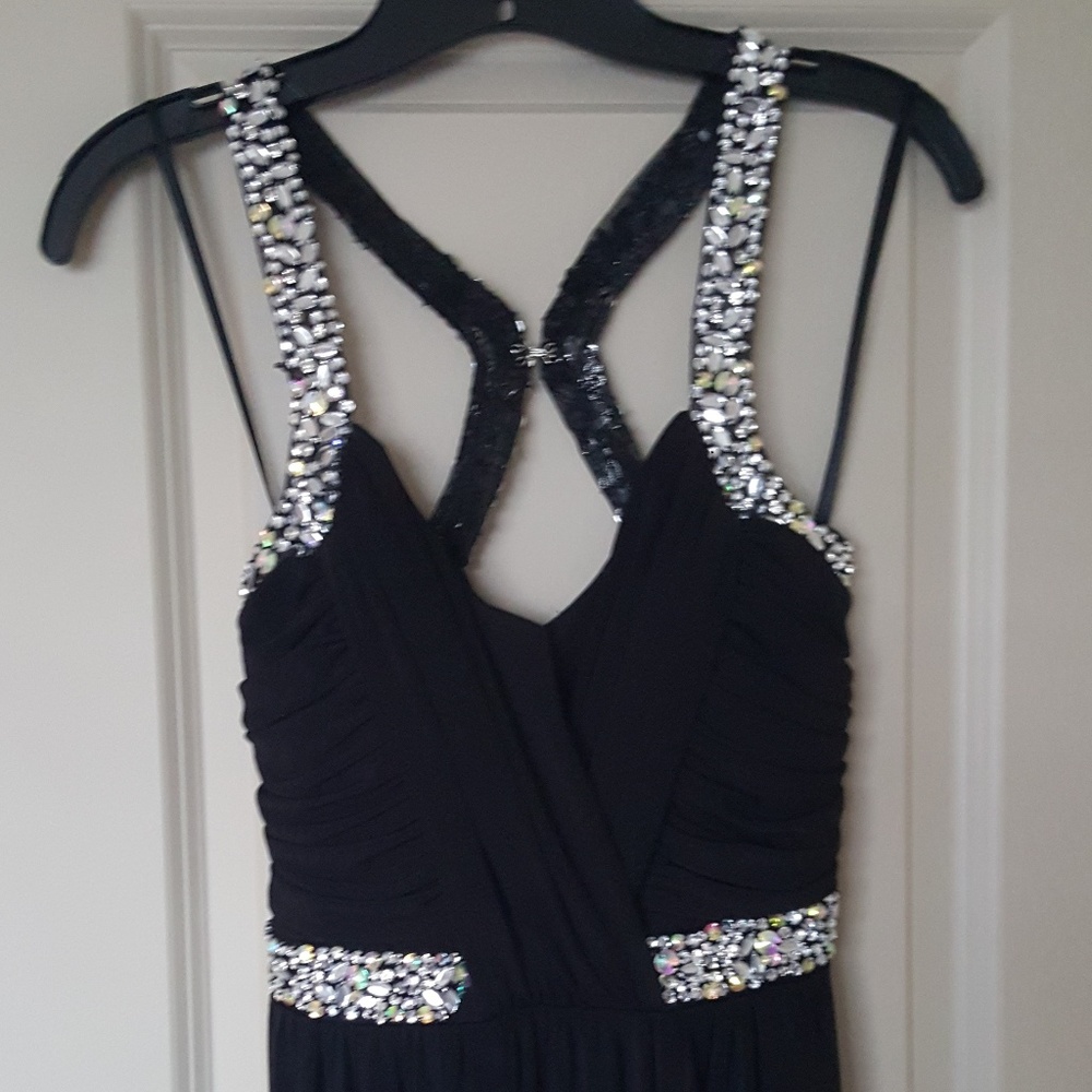Full Length Black and Jewel Gown
